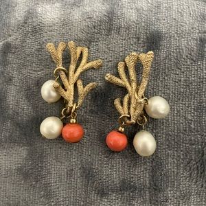 70’s Avant-garde “Coral” and Ball Clip-on Earrings
